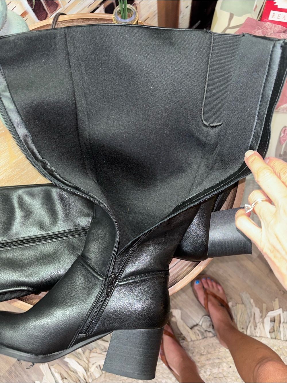 Baretraps Thalia Black Heeled Knee-High Boots Size 7 - Picture 8 of 8